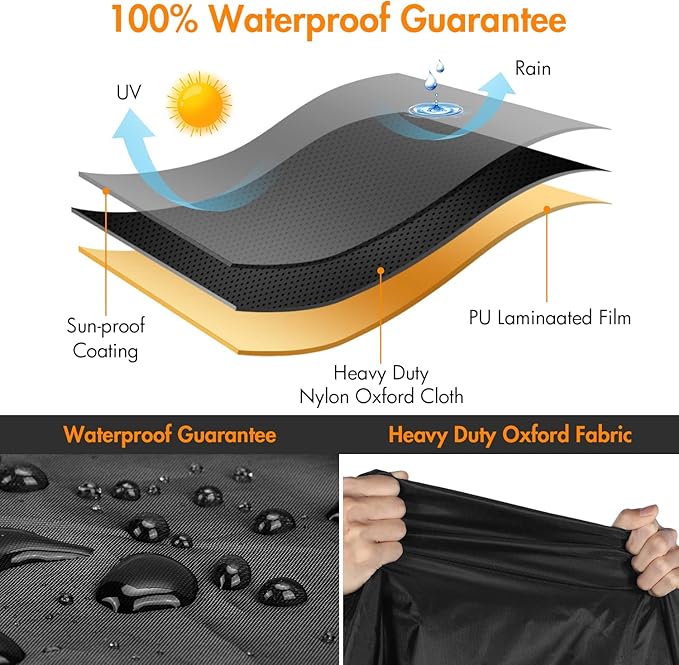 WLEAFJ Outdoor Chair Covers Waterproof, Black Lawn Patio Furniture Covers, Heavy Duty Patio Lounge Deep Seat Cover, 2 Pack - 29" W x 30" D x 36" H