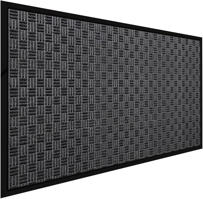 Outdoor Large Door Mat for Front Door 36 x 59 inch Commercial Door Mat Heavy Duty Welcome Mat Outside Rubber Floor Mat Entrance Rug Extra Thick Entryway Frontgate Waterproof Gray
