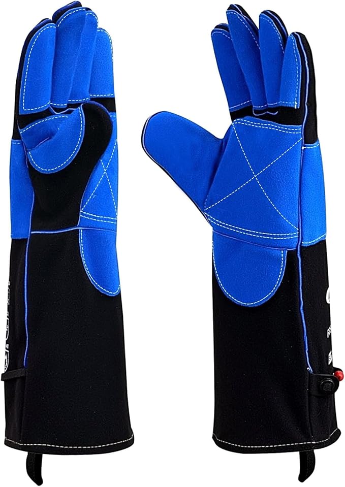 JKSafety Welding Gloves for Men,932°F Heat Resistant Gloves Mitts for Welders,Stick,Tig,Mig,Forge,Oven,Fireplace,Furnace