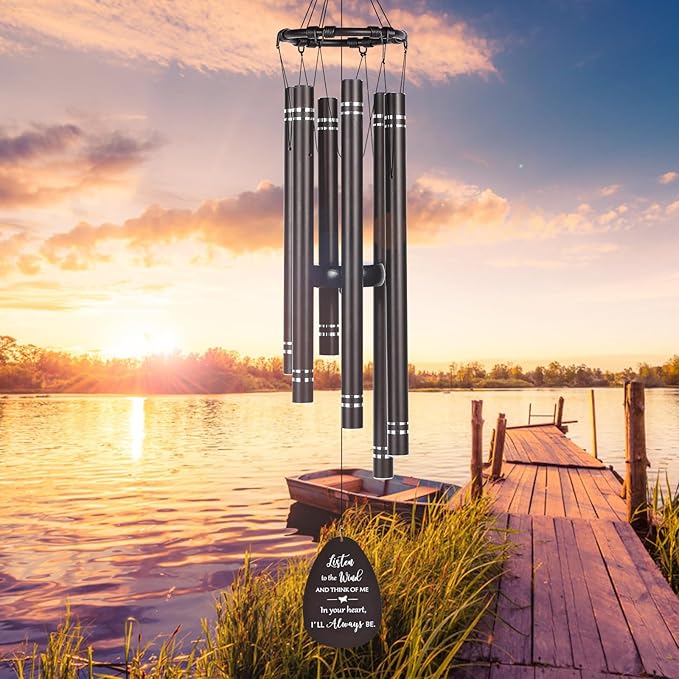 Memorial Wind Chimes for Loss of Loved One, Sympathy Gift Baskets,Funeral Bereavement Gifts for Loss of Father Mother, 33” Wind Chime for Outside in Memory of a Loved One