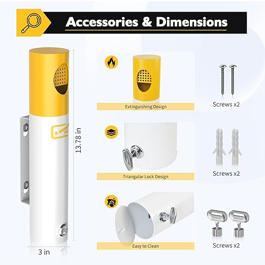 Outdoor Commercial Disposal, Wall Mounted Trash can, Waste Bins, Commercial Receptacle, Bin, Fireproof, Prevention of Waterlogging, Corrosion Resistant, Suitable for Park,Outdoor,Offices.