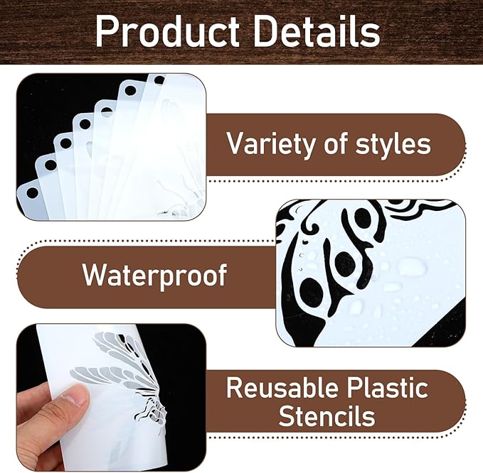 12pcs Hummingbird Butterfly Dragonfly Stencils Template, 5.5 inch Reusable Plastic Stencils for Painting on Wood Canvas Walls DIY Crafts Nature Spring Template Home Decor