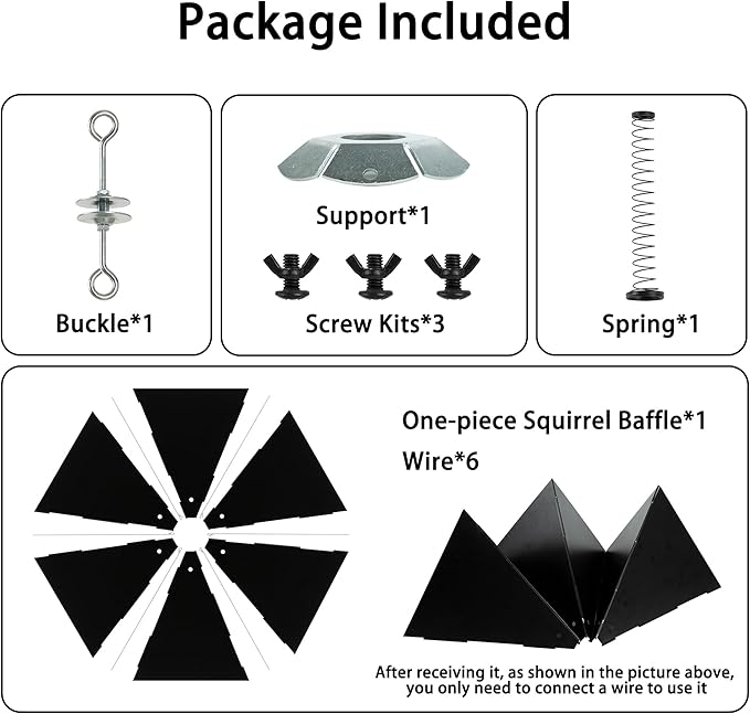 Widened 19" Metal Squirrel Baffle for Bird Feeder Poles - Outside Baffle Guard, Weatherproof Outdoor Squirrel Proof Protector with Matte Black Finish (1 Pack)