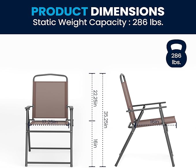 Flash Furniture Nantucket 6-Piece Patio Dining Set with Glass Table, 4 Folding Chairs, and Umbrella, Outdoor Patio Set, Brown