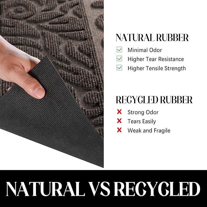 Yimobra Large Welcome Mat 47x24, Waterproof Non-Slip Outdoor Mats for Front Door Outside Entrance, Low-Profile Entryway Mat Indoor for Garage Patio, Brown