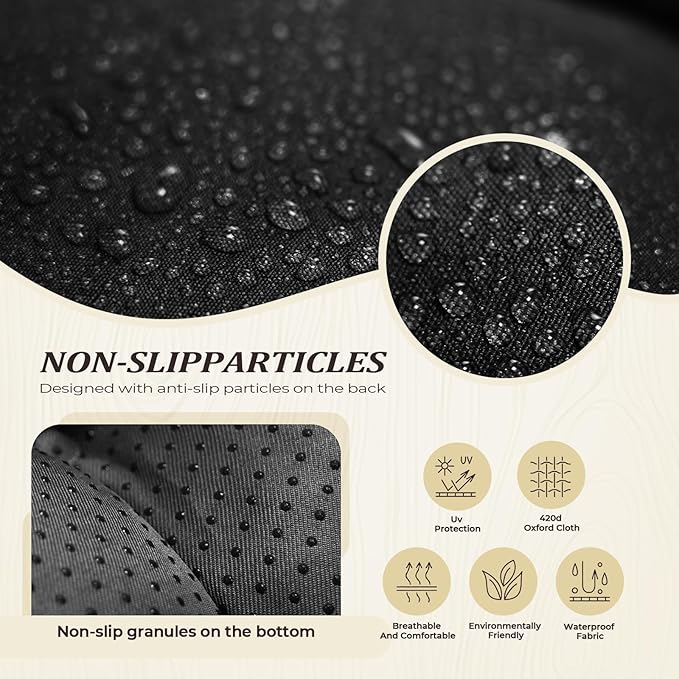 Waterproof Long Lounger Chair Cushion Outdoor Chaise Lounge Chair Cushions with Ties, Patio Recliner Thickened Lounge Chair Cushions for Indoor 74.4 x 22 x 4.7 Inches, Cushion Only(Black)