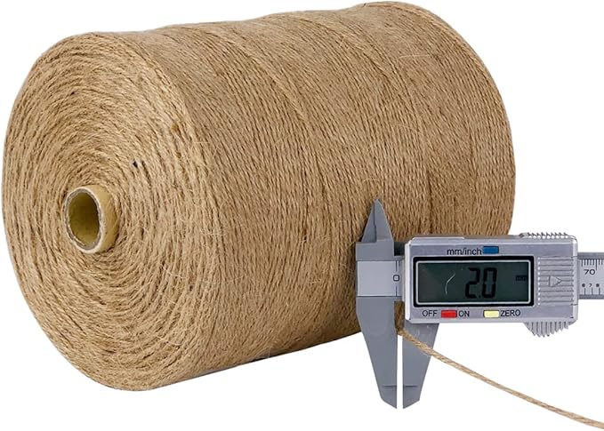 SMART&CASUAL 2mm Natural Jute Twine String Thin for Craft Plant Garden Gift Wrapping Christmas Handmade Art Decoration Packing String Home Art Decoration (Brown) (3600 Ft (1097M))