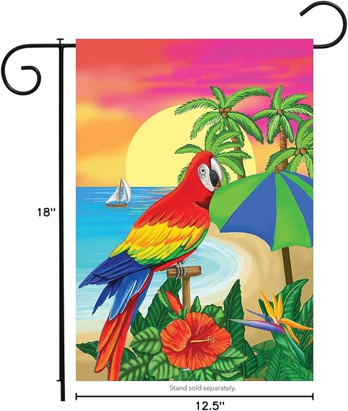 Briarwood Lane Paradise Parrot Summer Garden Flag