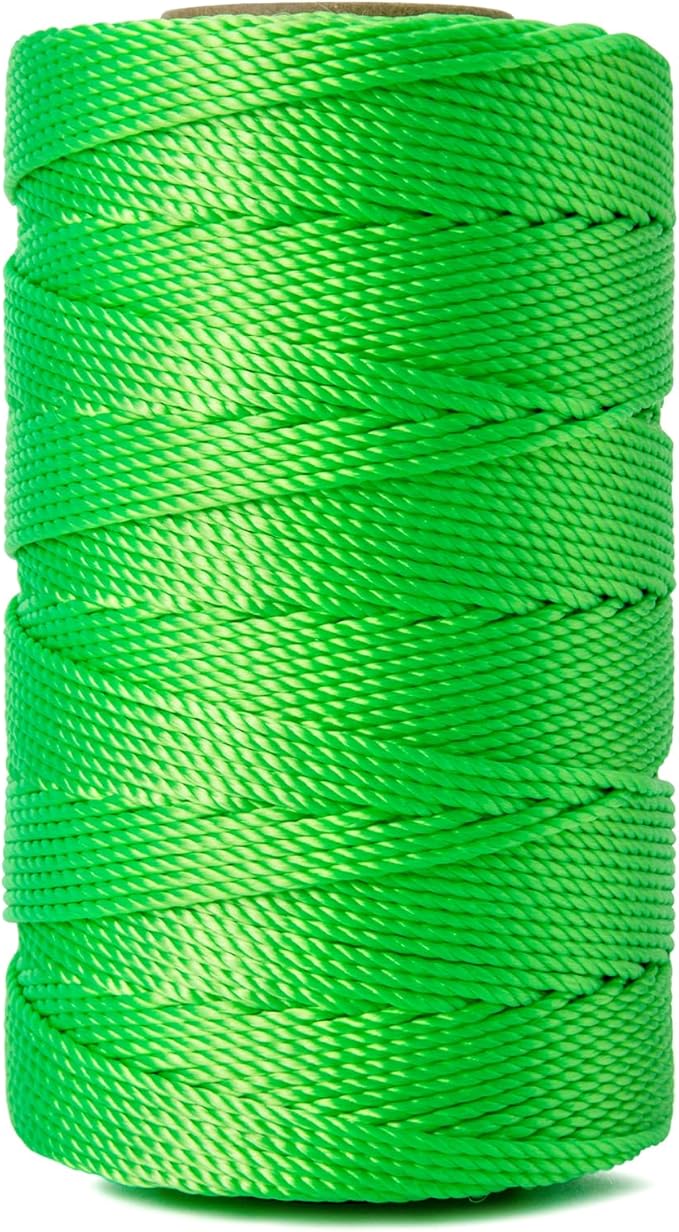 HONGDA Twisted Nylon String, #18 x 540FT Mason Line String, Nylon Twine for Masonry Job, Trot Line, Decoy Line, Net Making and Mending, Workshop, Crafts, Gardening