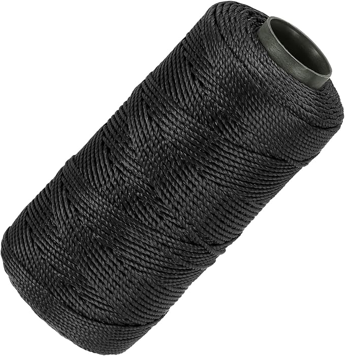 MECCANIXITY Nylon String 3 Strands Twisted Mason Line 1.5mm x 218 Yards Nylon Twine String for DIY Projects, Home Improvement, Gardening, Gift Wrapping, Christmas Party Supplies, Black