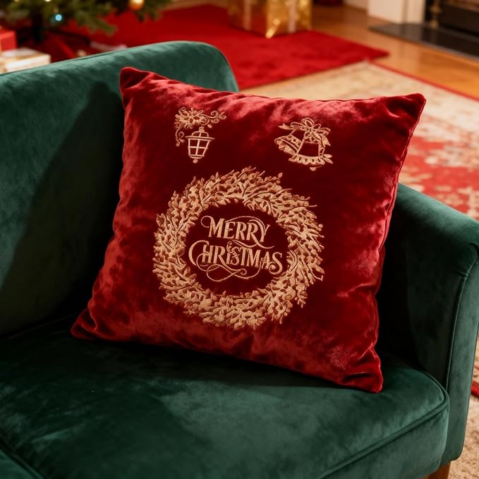 TIAMECH A4 Reusable Merry Christmas Stencil for Painting - Garland Jingle Bell Layering Template, DIY Wall Art, Wood Furniture, Scrapbook & Crafts (8.3x11.7inch)