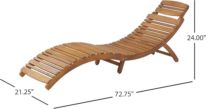 Christopher Knight Home Lahaina Wood Outdoor Chaise Lounge Set, 2-Pcs Set, Natural Yellow