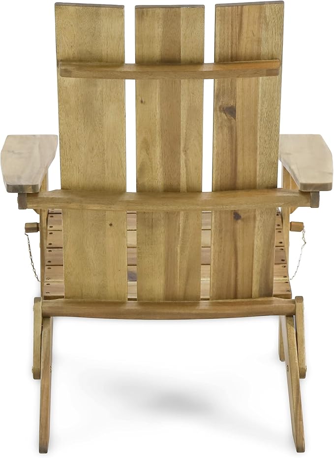 Christopher Knight Home Aberdeen Outdoor Contemporary Acacia Wood Foldable Adirondack Chair, natural stained