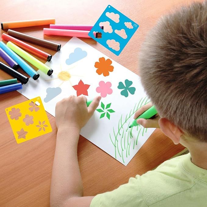 20pcs Geometry Set Shape Drawing Stencils,Drawing Template for Kids Boys Girls DIY Painting & Drawing Educational Home School Crafts Essentials
