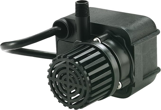 Little Giant PE-2F-PW 115 Volt, 1/40 HP, 300 GPH Submersible Direct Drive Pump for Small Ponds or Fountains with 15-Ft. Cord, Black, 566611