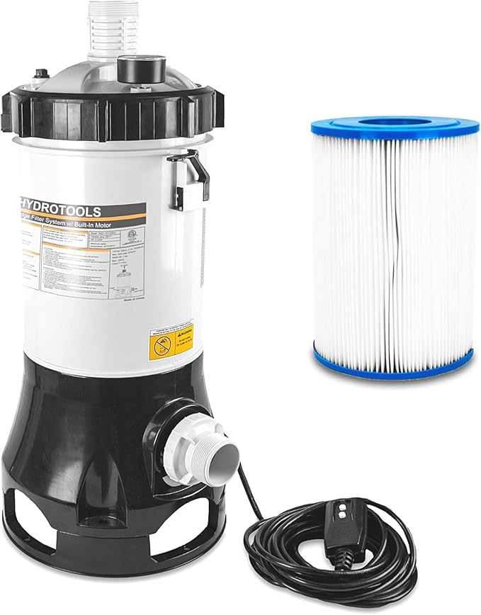 SWIMLINE HYDROTOOLS Above-Ground Pool Cartridge Filter, Sure-Flo 25 Sq Ft w/ 0.25 HP Pump, Pools up to 5500 Gallons