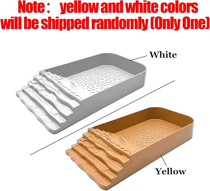 3 PCS Reptile Water Dish, Leaf Reptile Water Bowl, Amphibians Habitat Yellow Tortoise Water Dish with Climbing Ramp for Turtle, Gecko, Snake, Bearded Dragon, Lizard