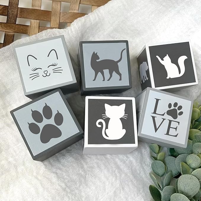Small Stencils for Painting on Wood Burning Reusable, 3 Inch Reusable Stencil for Craft Ornament Paint Template Stencils for Wall Card Rock Wood Signs Coasters Canvas Home Decor (cat)