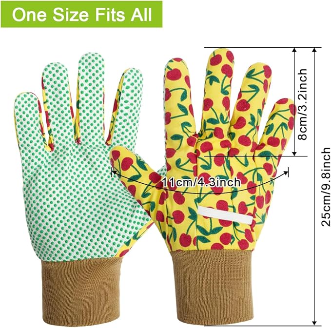 Ainiv Floral Gardening Gloves for Women/Ladies, Non-Slip Garden Work Gloves,Breathable Yard Work Glove Light Working Gloves