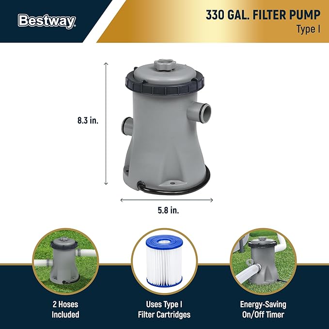 Bestway Steel Pro MAX 10' x 30" Above Ground Pool, Round Metal Frame Outdoor Swimming Pool Set with Filter Pump, Stacked Stone Print