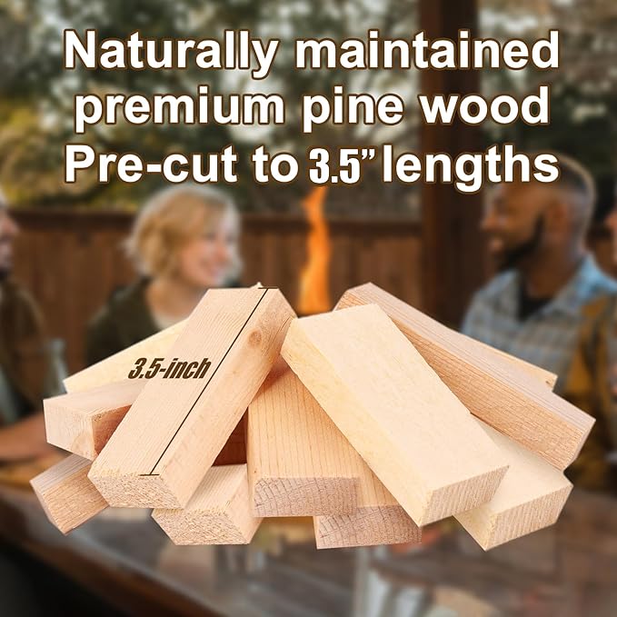 3.5" Lengths Mini Fire Sticks Wood,Pine Kiln Dried Firewood,Small Barkless Kindling Logs,Fire Pit Accessories Prefect for Mesa,Tabletop Fire Pit,Pizza Oven,12Lbs