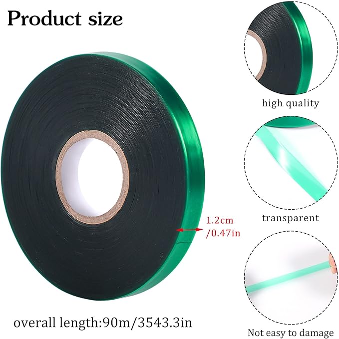 Prudiut 300 Ft ×2 Rolls (600 Ft) Plant Tape, 1/2" Stretch Garden Tape Sturdy Plant Ribbon Nursery Tree Tape Support for Indoor Outdoor Patio Plant, Tree, Vegetables, Branches