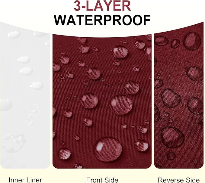 downluxe Outdoor Chair Cushions 24x24 with Removable Cover, Waterproof Patio Furniture Cushions, Deep Seat Cushions for Outdoor Furniture with Backrest for Sofa, Couch and Patio Chairs, Burgundy