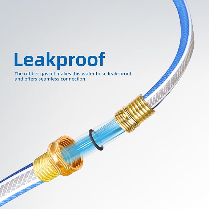 Lead-in Blue Short Garden Hose 3/4 in. x 3 ft. -No Kink, Leak Free, Flexible, Male to Female Fittings -Heavy Duty Lightweight PVC Water Hose -150PSI Work & 500PSI Burst, for Reel Cart & Commercial Use