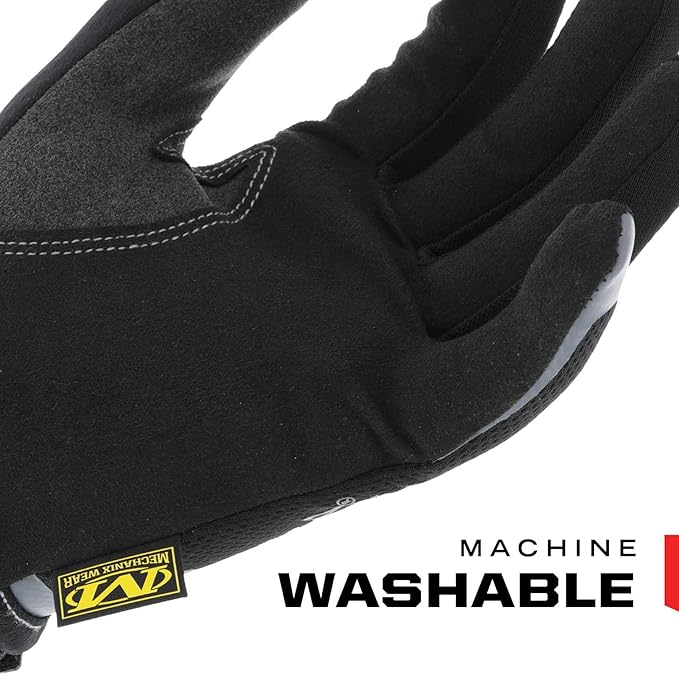 Mechanix Wear: Utility Work Gloves with Secure Fit, Touchscreen Capable, High Dexterity, Synthetic Leather Glove for Multi-purpose Use, Work Gloves for Men, Black (Black, Small)