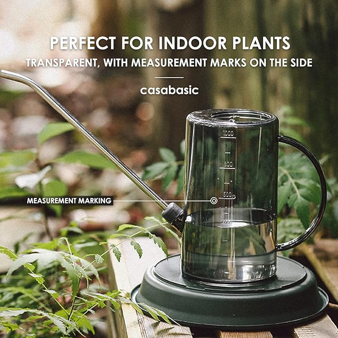 Watering Can Indoor, Small Watering Cans for House Plants, Succulents and Flowers, Long Spout, 1 Liter, with Bonus Plant Mister Spray Bottle