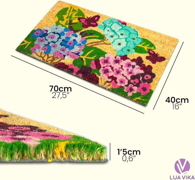 Coir Door mats Outdoor, Door mat Outside Entrance, Welcome mat Indoor, Doormat Outdoor, Funny Door mats Outside, Coir Doormat 16"x27.5" (Garden)