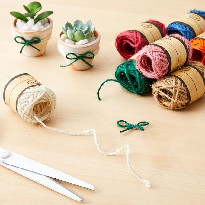 24 Rolls Colored Twine String for Crafts, 2mm Macrame Cord for Gift Wrapping - 12 Colors Twine for Crafts and Macrame Supplies (11 Yards Each, 264 Yards Total)