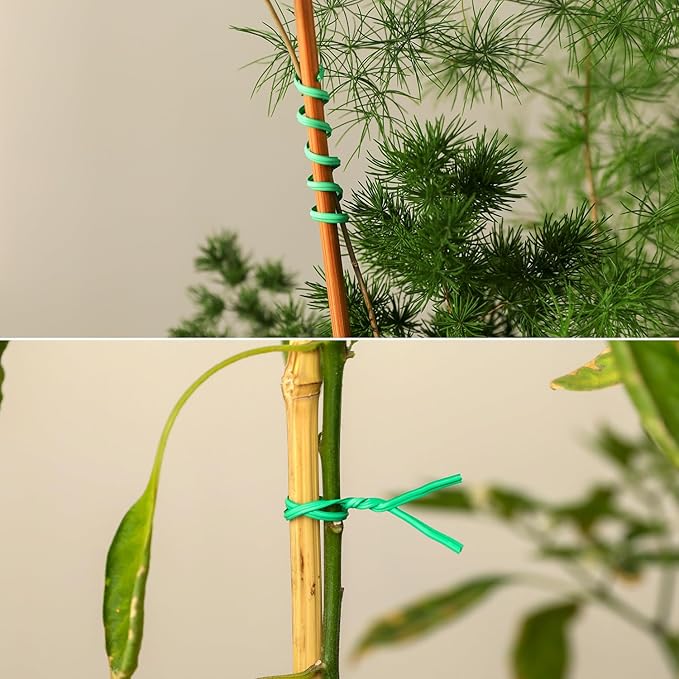 Tangyinrd 300 Pcs 6 inch Green Plastic Twist Ties, Cable Ties, for Bags, Gardening Tools
