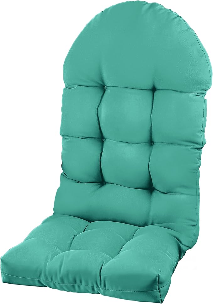 Large Adirondack Chair Cushion, Rocking Chair Cushion 50x20.8x4 inch, High Back Patio Cushions of Upper and Lower with Ties, Sunscreen and Fade-Resistant (Lake Blue, 1)