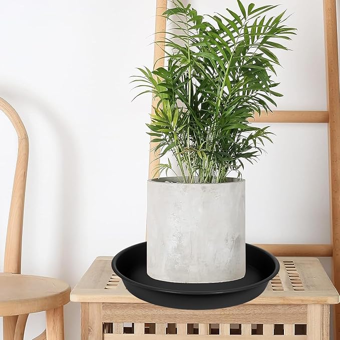 4 Pack of 16 inch Plant Saucer, Plant Saucer 16 Inch Round, Plant Drip Trays for Pots, Plant Drip Tray, Flower Plant Pot Saucers, Pot Saucer 16", Plant Saucers for Indoors (16", Black)