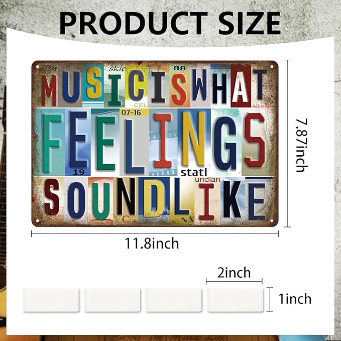 KLFHS Music Posters, Wall Decor Posters for Room Aesthetic, Metal Signs Vintage Music Wall Art for Rec Room Bedroom Studio Coffee Bar