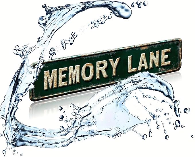 Bar Sign Bar Gifts Vintage Metal Wall Decor Sign"MEMORY LANE" Street Sign Funny Man Cave Decor Accessories for Home, Bar, Bathroom, Bedroom Unique Retro Tin Signs for Outdoor 4 X 16 inches