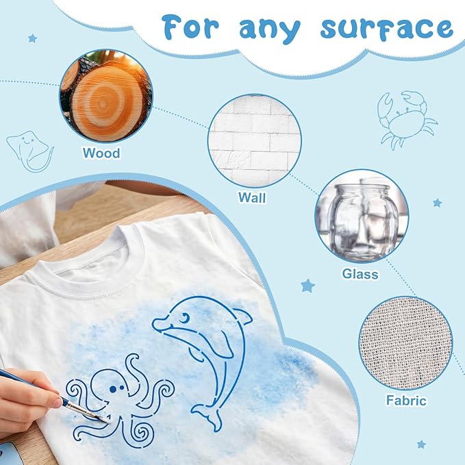 Marspark 66 Pcs Spring Easter Small Stencils for Crafts Reusable 3 Inch Stencils for Painting on Wood DIY Craft Paint Template for Wall Home Decor Card Rock Canvas Drawing Holiday (Cute Baby Animal)