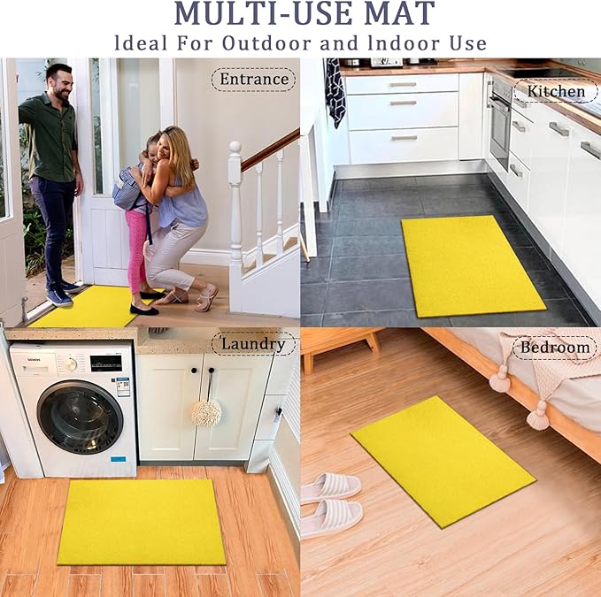 AAZZKANG Yellow Door Mats 2 Pack Multipurpose Utility Mats for Entryway, Plant Place