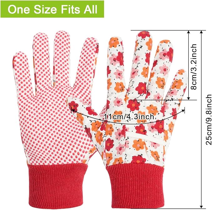 Ainiv Floral Gardening Gloves for Women/Ladies, Non-Slip Garden Work Gloves,Breathable Yard Work Glove Light Working Gloves