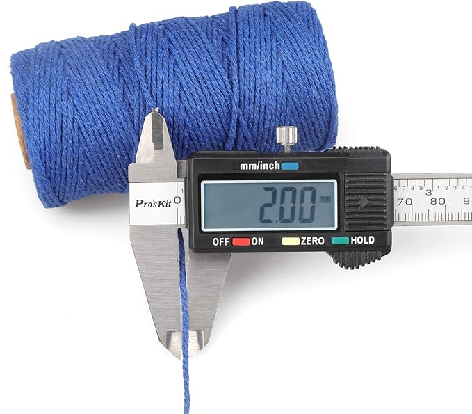 G2PLUS 328 Feet 2MM Natural Cotton String for Crafts,Gift Wrapping Twine,Arts & Crafts, Home Decor, Gift Packaging (Dark Blue)