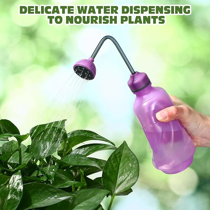 4 Pcs Small Watering Can for Seedlings Indoor Plant Flower Watering Pot 0.45L Succulent Squeeze Sprinkling Bottle for House Bonsai Spray(Brown, Pink, Green, Blue)