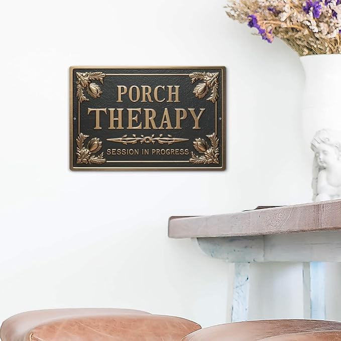 Putuo Decor Porch Therapy Tin Sign Porch Therapy Session In Progress Wall Decor For Front Back Porch Patio Decoration Deck Bar Garden Backyard Decor 8 X 12 In