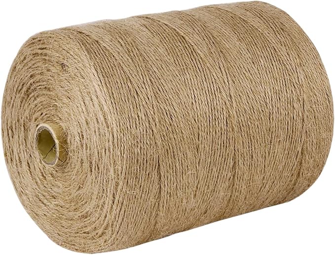 SMART&CASUAL 2mm Natural Jute Twine String Thin for Craft Plant Garden Gift Wrapping Christmas Handmade Art Decoration Packing String Home Art Decoration (Brown) (3600 Ft (1097M))