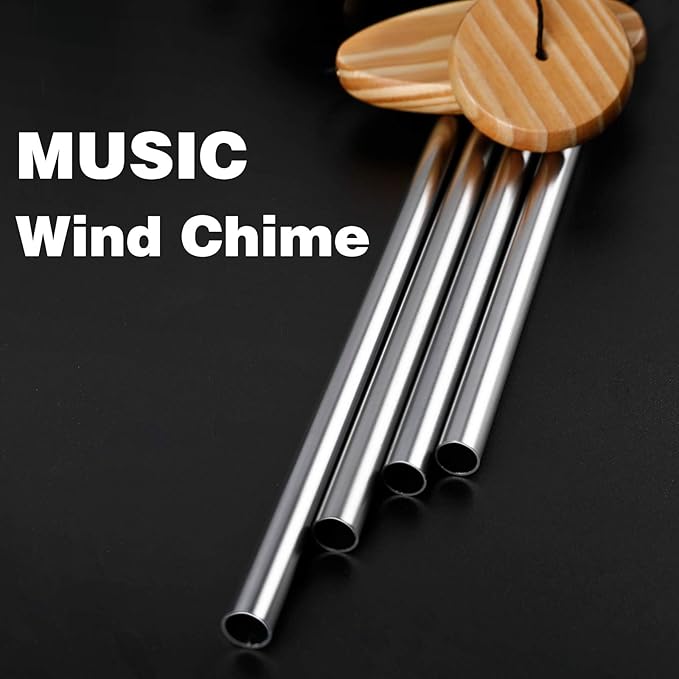 Wind Chimes,Hummingbird Solar Wind Chimes for Outside Color Changing,4 Aluminum Tubes Wind Bell for Garden/Patio Decor Thanksgiving Gifts for Mom, Wife, Grandma Neighbors(25 Inch Deep Tone)
