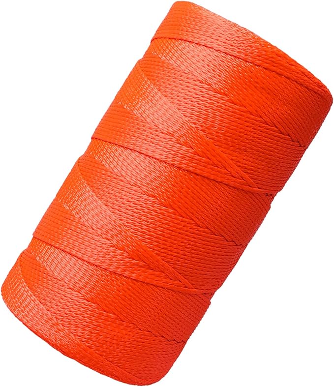 Mason Line String, 1500 Ft Length Nylon Twine, 18 Braided for Gardening or Masonry Tools, Orange