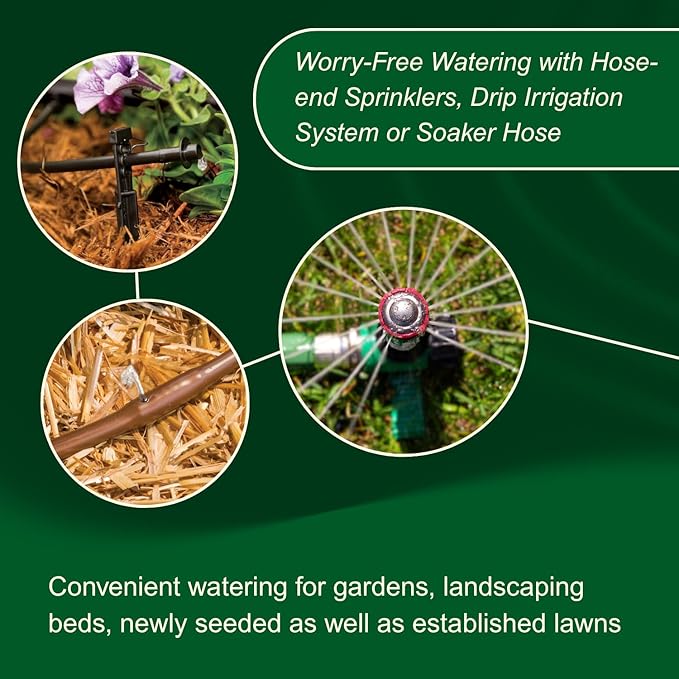 Rain Bird 1ZEHTMRS Simple-Set Hose End Timer, One Zone/Station, Battery Operated, 3/4" Garden Hose Thread, Heavy-Duty Brass Inlet