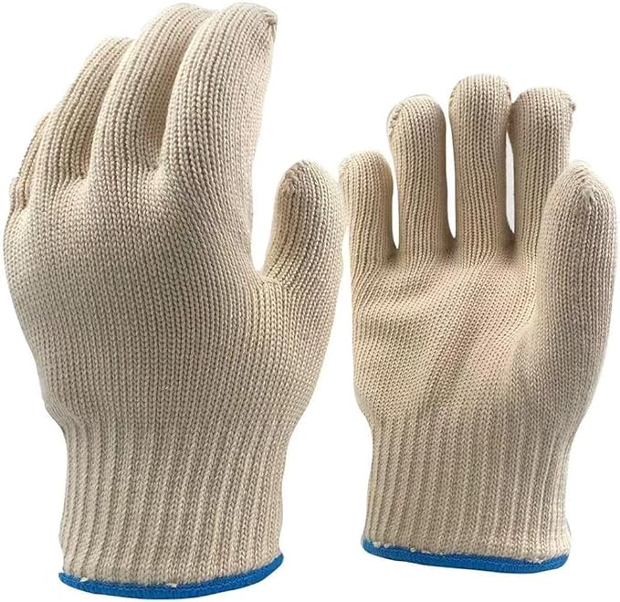 932°F Heat Resistant Oven Gloves, Aramid Oven Mitts with Fingers for Cooking, Grilling, BBQ, Baking & Fryer with Secure Grip Short-Term Protection