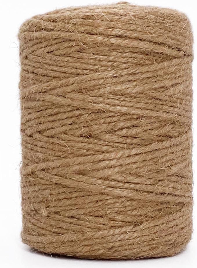 Leecogo 3mm Jute Twine 656 Feet Heavy Duty and Durable Brown Twine for Crafting, Gardening, and DIY Projects