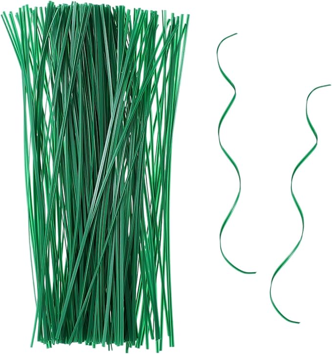 200PCS 8'' Garden Plastic Plant Twist Ties, Twine for Climbing Plants, Multi-Purpose Twist Ties for Bread, Cake Pop, Candy Bags, Cable Organization & Christmas Tree Gardening Decor(Green)